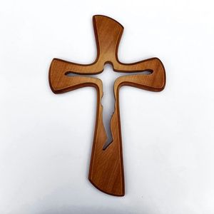 Cruz de madera con diseño tallado elegante Cruz colgante de pared Cruz decorativa de madera para el hogar y la decoración artística de pared religiosa - Product Image 4
