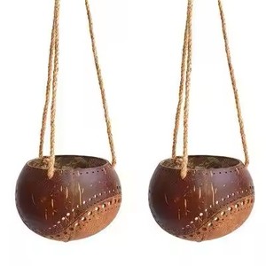 Vente en gros de jardinière en coquilles de noix de coco Style bohème fait à la main écologique durable pour la plantation Garden Party - Product Image 2