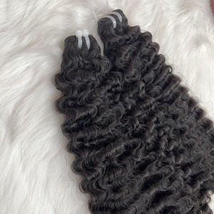 ผมดิบจากชาวพม่าผมหยิกเป็นเส้นผมมนุษย์สองชั้น Bundle100หนังกำพร้า % ทำมือทำจากโรงงานเวียดนาม - Product Image 4