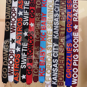 Sangle de sac à main perlée personnalisée à carreaux rouges sangles de sac de perles de rocaille en or blanc accessoires à la mode pour sacs - Product Image 3