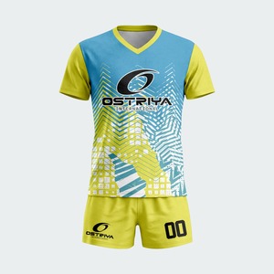 Nouveau style, uniforme de football unisexe à manches courtes, col en V, couleur unie imprimée, taille personnalisée, respirant, séchage rapide, logo avant, service OEM - Product Image 5
