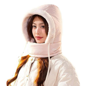 Thick, unisex puffer <b>hat</b> for cold weather, snowproof, <b>lightly</b> water-resistant, multi-functional, keeps nose and ears warm. - Product Image 2