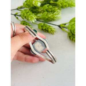 Navajo Handmade Mohave Turquoise & Sterling <b>Silver</b> Fashion <b>Cuff</b> <b>Bracelet</b> - Product Image 5