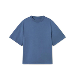 Camisetas de gran tamaño de calle de uso diario, camisetas de gran tamaño sólidas teñidas lisas con cuello redondo, servicio OEM de secado rápido antiarrugas - Product Image 1