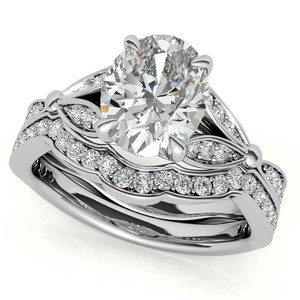 Bague de fiançailles SHREYA DIAM ovale florale en moissanite, argent 925 plaqué rhodium, sertissage à griffes, style classique de luxe pour femme - Product Image 4