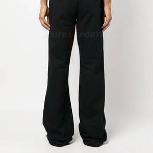 Pantalon évasé en coton de haute qualité Taille moyenne élastique Design Logo personnalisé Léger Droit Street Wear Jogging Service OEM - Product Image 4