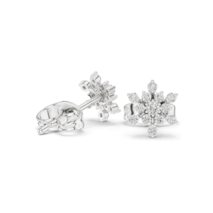 Pendientes de Diamantes de Laboratorio con Forma de Copo de Nieve de 0.174 CT para Mujer, Claridad VVS-VS EF, Oro de 18K, 14K, 10K y Plata 925, Oro Rosa, Amarillo - Product Image 4