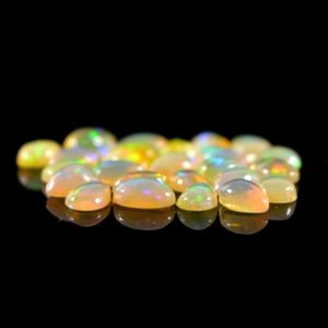 DHORGEMS Labradorita Etíope Natural Welo, Ópalo de Fuego, Corte Pera, Cabujón Suelto, Certificado por Terceros, 5-10mm, para Joyería de Plata - Product Image 2