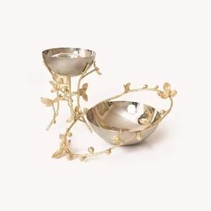 Bol à dattes en métal de qualité supérieure, décoration de table islamique du Ramadan, plat de service pour fruits secs, plat de service arabe, centre de table de luxe pour la maison - Product Image 1