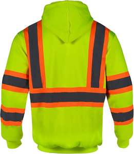 Sweat à capuche en molleton de sécurité pour homme Veste de construction en sweat réfléchissant ANSI classe 3 - Product Image 4
