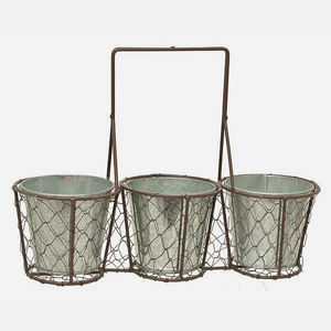 Galvanized Planter with Chicken <b>Wire</b> <b>Holder</b> - Product Image 2