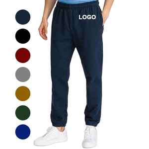 กางเกงวอร์มขาบานเอวกลางผ้าฟลีซคอตตอน 100% คุณภาพพรีเมียมสำหรับผู้ชาย พร้อมซิปกันน้ำ - Product Image 3