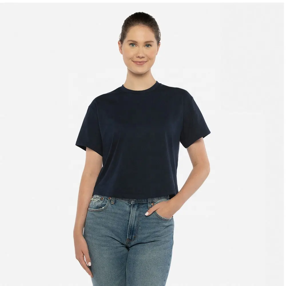 Goedkope Prijs Middernacht Navy Next Level Kleding 1580 Dames Ideaal Crop T-Shirt Ronde Hals Cropped Ademend Dames Ideale Crop Top