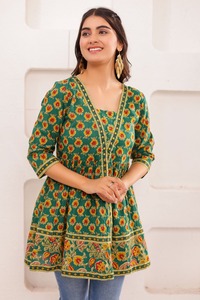 Ropa informal Mal algodón con bordado Kurti mujer moda fábrica al por mayor fabricante y proveedor al precio más bajo - Product Image 3