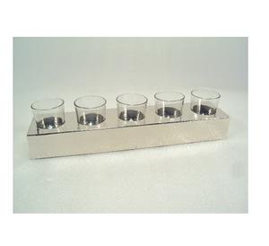 Support de lumière votive en verre en bois - Product Image 6