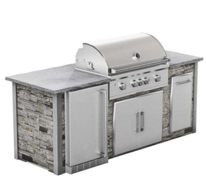 <span class=keywords><strong>Barbecue</strong></span> en acier inoxydable 304 avec <span class=keywords><strong>pierre</strong></span> naturelle culturelle, résistant à la rouille, avec évier, porte intégrée, armoire résistante aux intempéries - Product Image 2