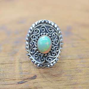 Welo Ethiopian Opal 925 Sterling Silver Natural Opal Gemstone Ring Handmade Jewelry For Women - Product Image 1
