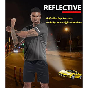 Tenue d'entraînement sportive deux pièces pour hommes T-shirt confortable et décontracté respirant pour les séances de sport d'été - Product Image 6