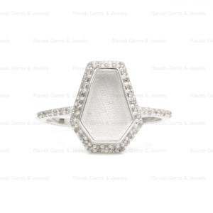 Bague semi-montée en argent sterling plaqué de qualité supérieure, 10x7mm, avec zircon en forme de poire, pour la création de bijoux DIY avec lait maternel - Product Image 2