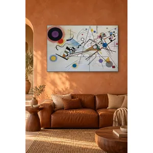 Impression sur toile de la composition de Kandinsky avec des cercles et des lignes - Product Image 3