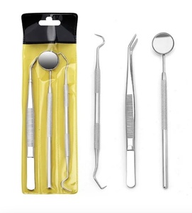 3 uds limpiadores de acero inoxidable instrumento Dental higiene diente boca espejo sonda conjunto dental instrumentos quirúrgicos - Product Image 1