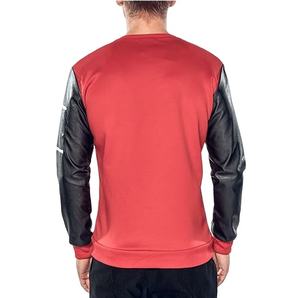 Sudadera personalizada de fabricante para hombre con mangas de cuero sudaderas con mangas de cuero transpirables - Product Image 4