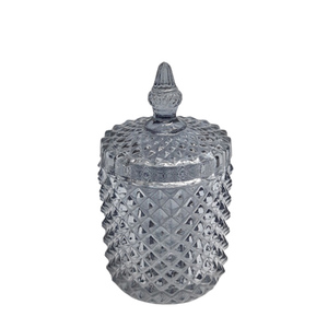 Caja redonda de vidrio con tapa para cocina y mesa, decoración hecha a mano personalizada a granel, Color marrón, android - Product Image 3