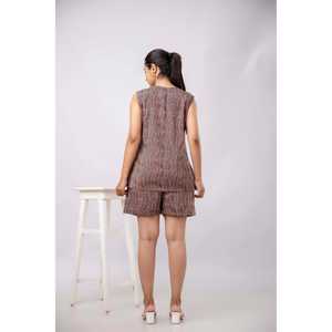 Combinaison de nuit imprimée abstraite rouge pour femme SHKY1041 - Product Image 2