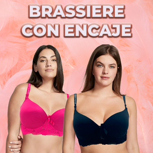 Reggiseno da donna confortevole a copertura totale senza ferretto con schiena in pizzo ed effetto push-up, sottile, con chiusura a gancetti e imbottito - Product Image 1