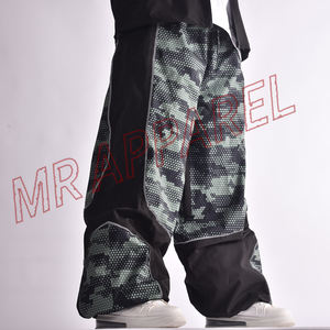 Pantalones de nieve impermeables holgados con ribete reflectante y estampado de camuflaje negro unisex con cintura ajustable y Forro cálido - Product Image 3