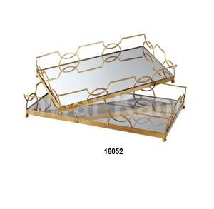 โบราณโลหะและไม้รอบถาดเสิร์ฟ - Product Image 6