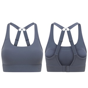 Customizable Lightweight Breathable Running Sports Bra High Quality Removable Pads XL Yoga Racerback Vest with Front Logo - Product Image 5