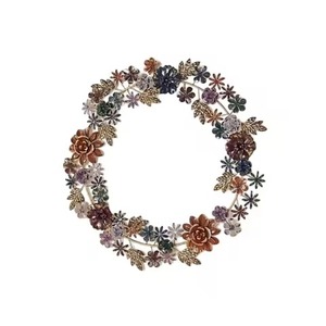 Multi Color Hand Painted Flower Metal <b>Wreath</b> Decorative Wall Hanging <b>Wreath</b> <b>for</b> Home Front <b>Door</b> Wall Decorative Metal <b>Wreath</b> - Product Image 1