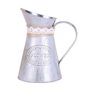 Vase-pichet de style vintage, vase décoratif en métal rustique de style ferme, pichet d'arrosage, jardinière galvanisée pour la maison et le jardin - Product Image 1