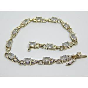 Pulsera de piedras preciosas facetadas hechas a mano de Plata de Ley 925, joyería de Zirconia cúbica, joyería de cuentas finas, BR0097-GS - Product Image 4