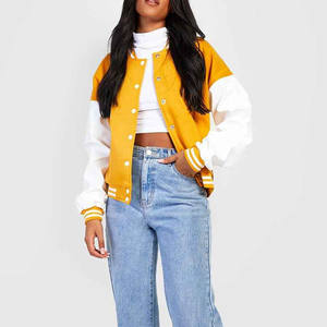 Chaqueta Universitaria de Béisbol al por Mayor, Cuerpo de Lana, Mangas de Cuero, Multicolor, Venta Caliente, Chaqueta Universitaria Personalizada con Letras - Product Image 3