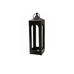Linterna de hierro de Color negro con portavelas decorativo de vidrio linterna colgante para decoración de iluminación de jardín interior al aire libre - Product Image 2