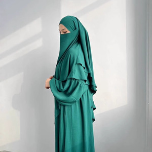 Abaya fluide pour femmes avec des détails élégants sur les manches, tenue modeste, vente en gros, Eid Ramadan, Abaya élégante en une seule pièce - Product Image 5