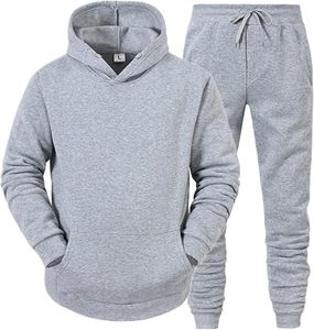 Sweat à capuche gris confortable en polaire avec pantalon de jogging Ensemble de vêtements de sport d'hiver - Product Image 4