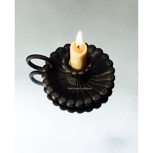 Bougeoir conique en métal antique décoratif de finition rustique pour la maison et le mariage Bougeoirs de décoration de lumières de table - Product Image 6