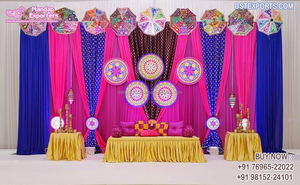 Telones de Fondo Lisos Multicolores para Escenario de Boda, Hermoso Telón de Fondo para Ceremonia de Sangeet, Colorido Telón de Fondo para Noche de Mehndi - Product Image 5
