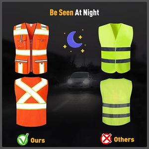 Chaleco de Seguridad con Cierre Frontal y Múltiples Bolsillos, Chaleco de Alta Visibilidad - Product Image 5