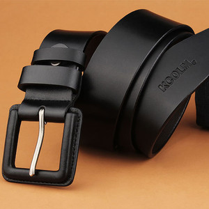 Venta caliente hombres clásicos Vintage negro marrón Correa calidad cinturones de cuero genuino con hebilla de Pin - Product Image 5