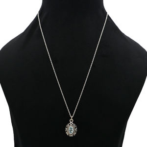 Increíble mejor vendedor del año forma ovalada Topacio Azul collar de filigrana de piedras preciosas en plata de ley 925 - Product Image 2