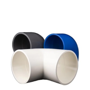 Raccords coudés à 90 degrés en <span class=keywords><strong>PVC</strong></span> de haute qualité pour l'alimentation en eau, épaissis, <span class=keywords><strong>blanc</strong></span>/gris bleu, lisses, vente en gros - Product Image 3