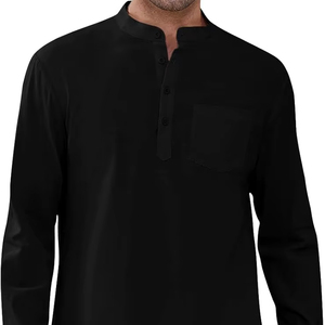 Ensemble de Kurta en coton shalwar kameez abordable pour hommes tenues de saison de fête pour hommes 100% coton islamique décontracté Shalwar Kameez - Product Image 1