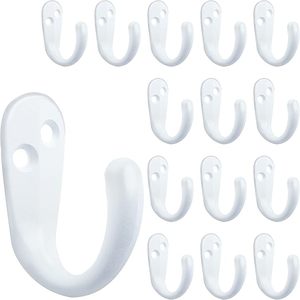 Crochet pour robe de chambre à une broche de style antique crochet mural en aluminium blanc pour accrocher écharpe sac chapeau ou serviette avec vis - Product Image 2