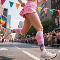 Chaussettes de compression personnalisées en gros - Chaussettes de sport respirantes et écologiques pour la course à pied au printemps