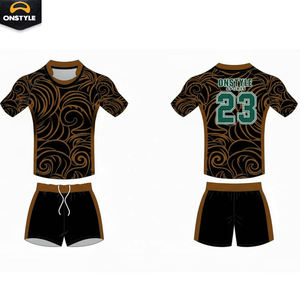 Conjunto de Uniforme de Rugby OEM |   Camiseta y Pantalones Cortos de Rugby Transpirables con Estampado Digital Personalizado |   Proveedor de Ropa Deportiva al por Mayor - Product Image 4