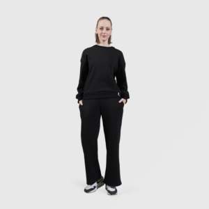 Exec Women's Black Sweatshirt Hood Breathable Silk Knitted Long Hooded <b>Jacket</b> for Autumn <b>Workout</b> Streetwear Puff Printing XS - Product Image 4